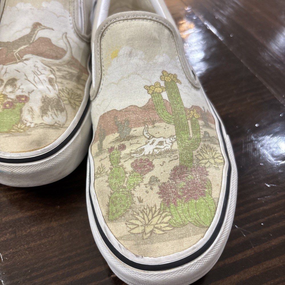 Vans Slip On Desert Vibes Cactus Roadrunner Shoes Men 8 Women 9.5 - Picture 3 of 13